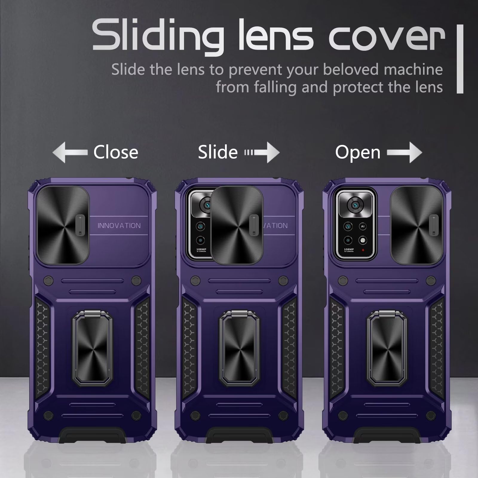 ATISIJIE Motivo Floreale Cover per XiaoMi RedMi Note 11 Pro 4G / 5G / Note 11 Pro+,Ultra-Slim Stylish,Shockproof bufferAnti Scratch Cover,TPU Custodia Protettiva Telefonoper-Viola