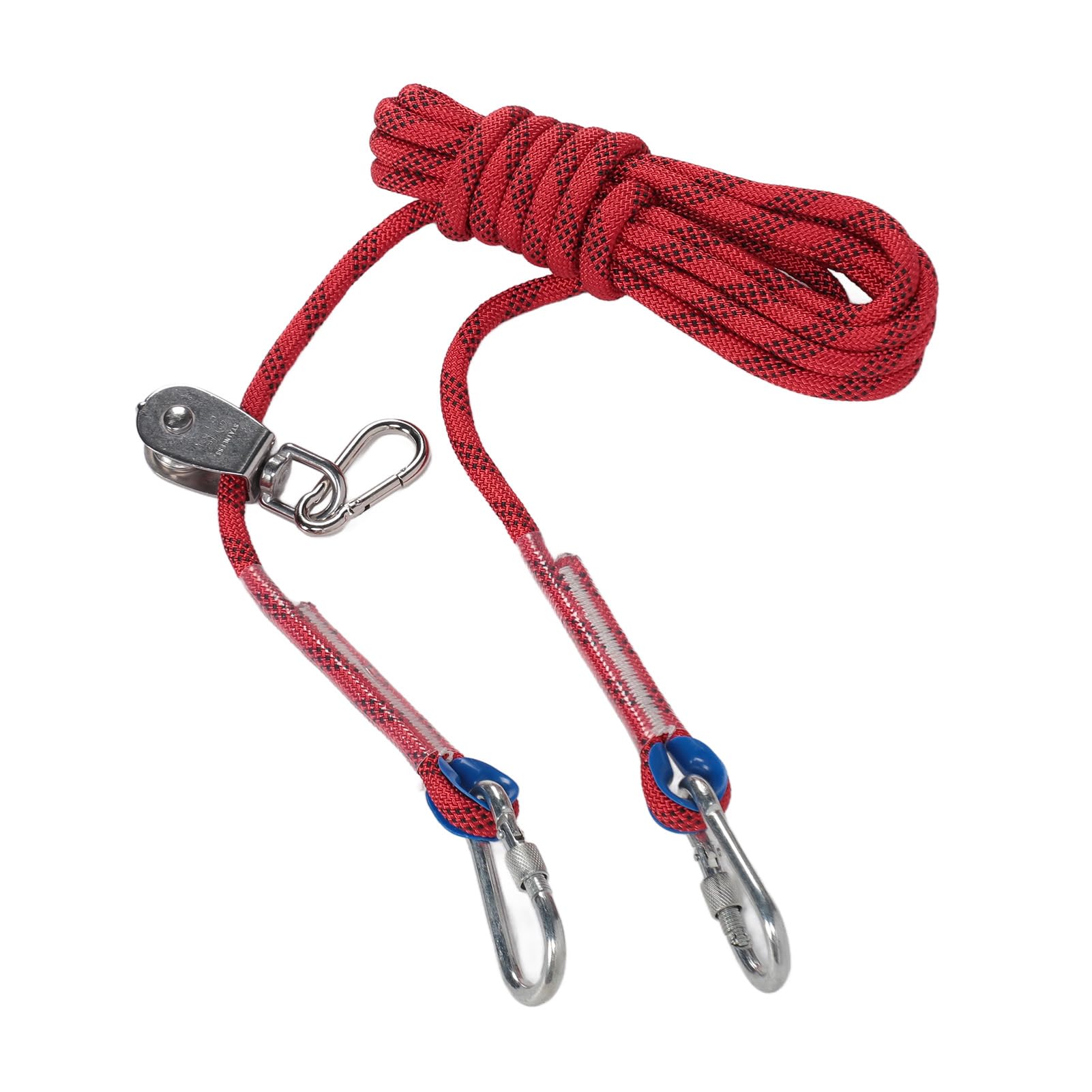 Cavo per Corridore per Cani, di Carrucole con Rotazione a 360 Gradi da 16,4 Piedi di Carrello Portatile Cavo Riflettente per Cani per Esterno per Campeggio (rosso)