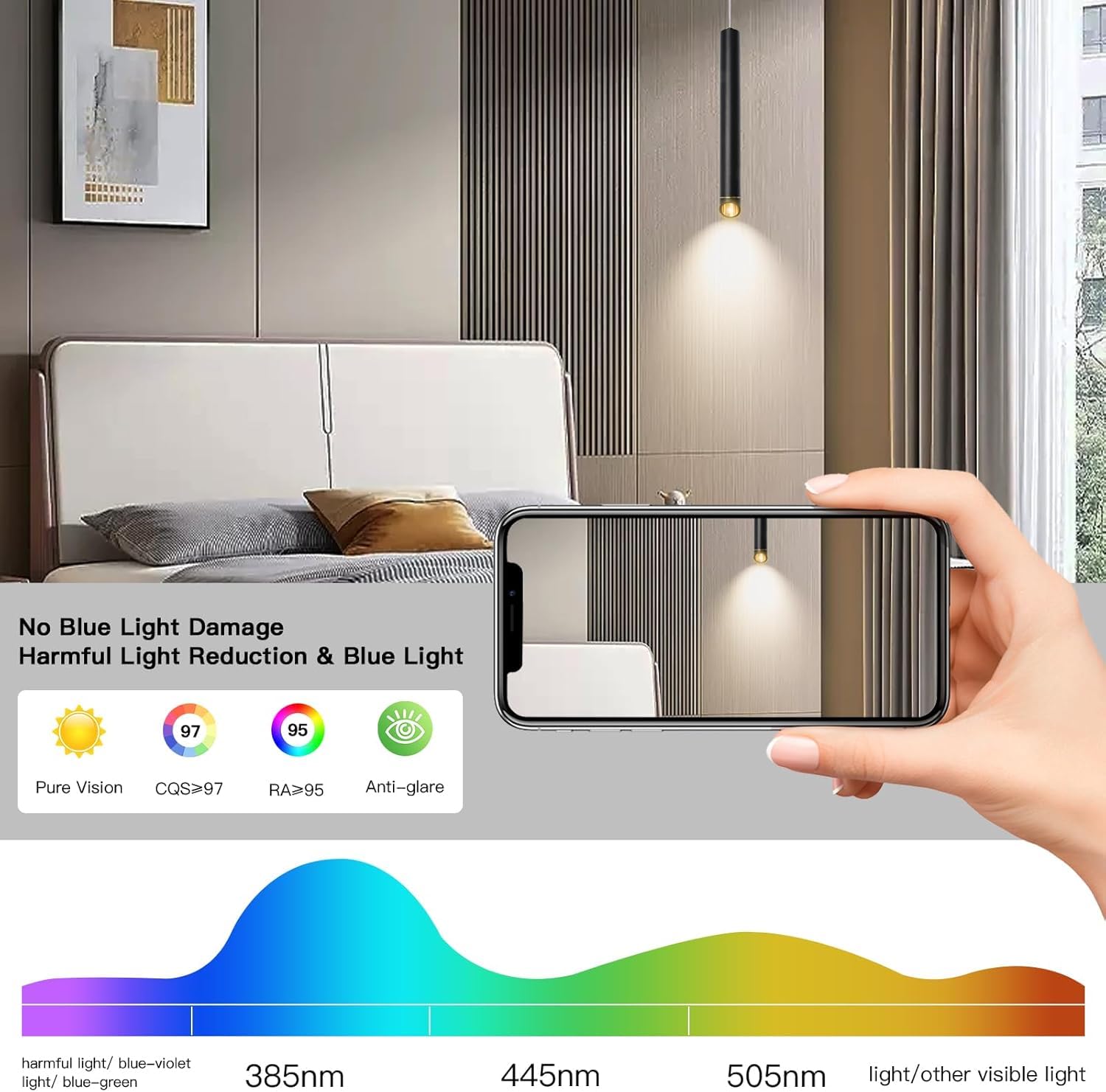 Pendelleuchte Akku 6000mAh Magnetische Hängelampe mit Batterie Wiederaufladbar Dimmbar LED Hängeleuchte Höhenverstellbar Zylinder Innen Beleuchtung für Esstisch Kücheninsel Bar Nachttisch Schlafzimmer
