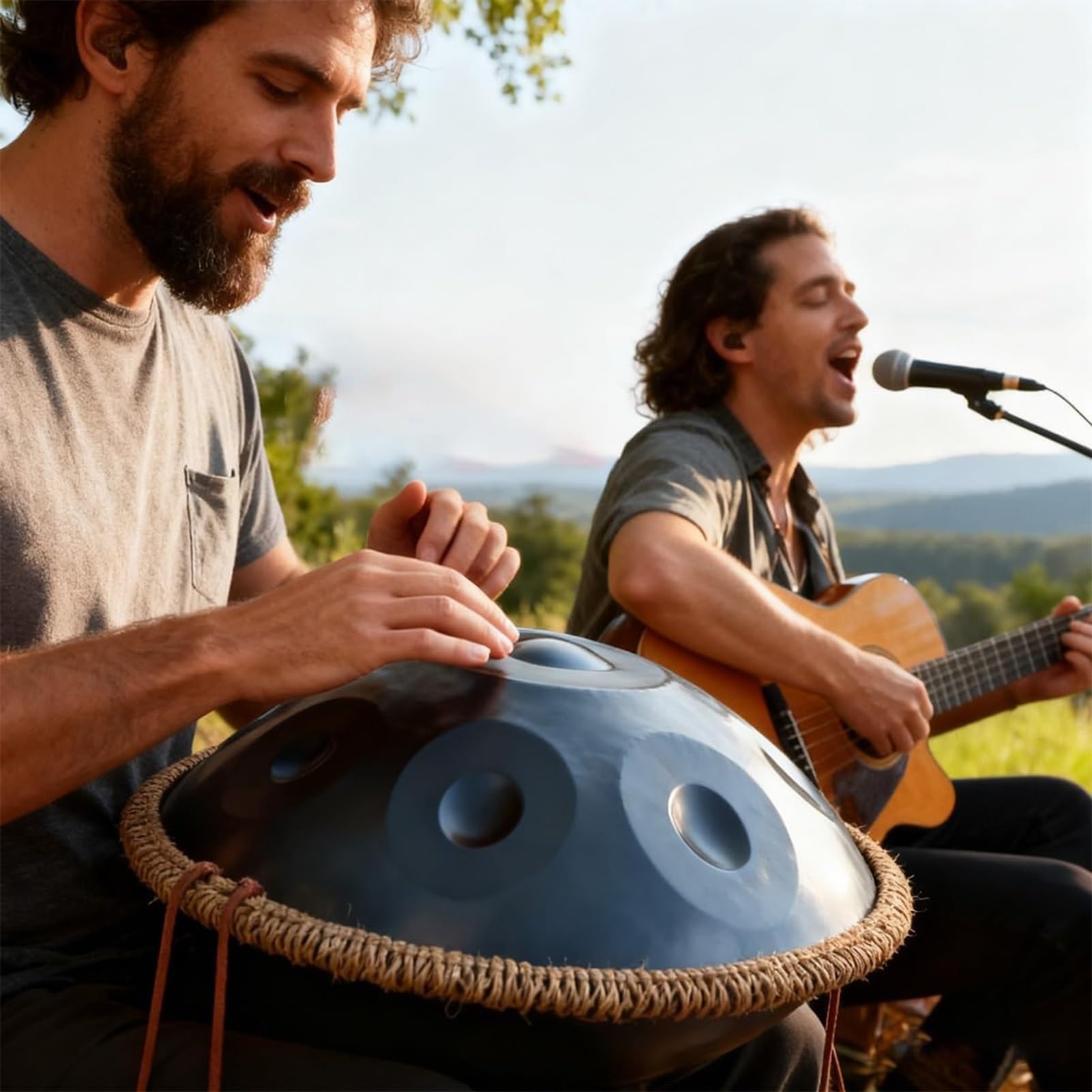 22 Pollici 9/10/12 Note Strumento A Percussione Handpan Per Adulti, Tamburo Handpan In Acciaio Da 440 Hz/432 Hz, Percussioni Armoniche In Re Minore Per Principianti(Deep purple,10 notes(440HZ))