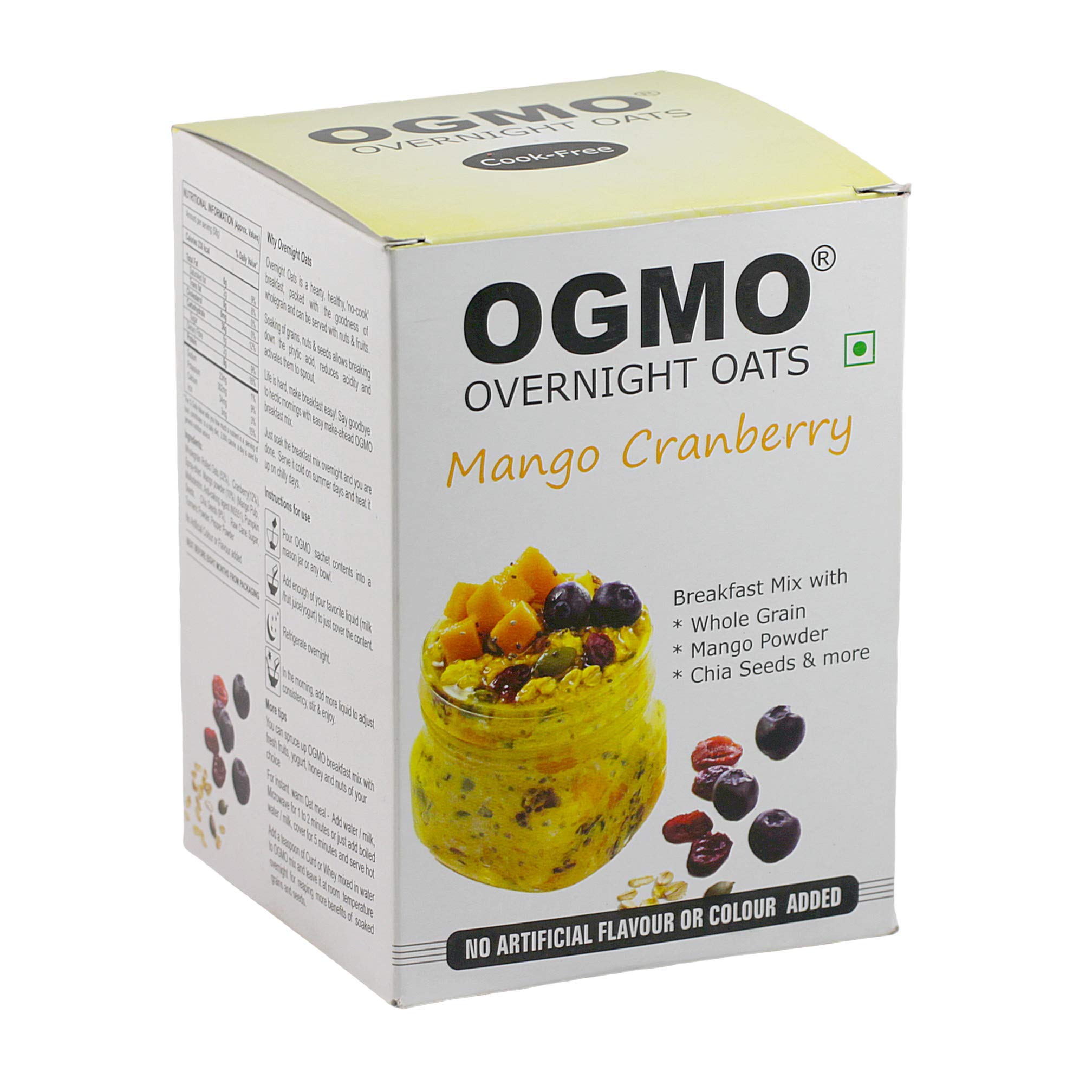 OGMO 5 Pack Mango Cranberry Overnight Oats (B07TG8YJ6V) Amazon Price History, Amazon Price Tracker
