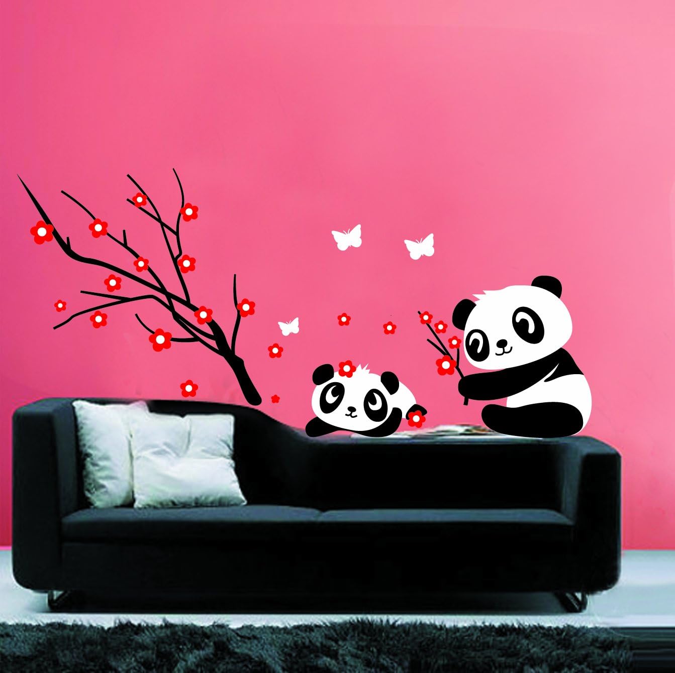 Pandas Playing - Wall Decals -Wall Sticker Wall Decal