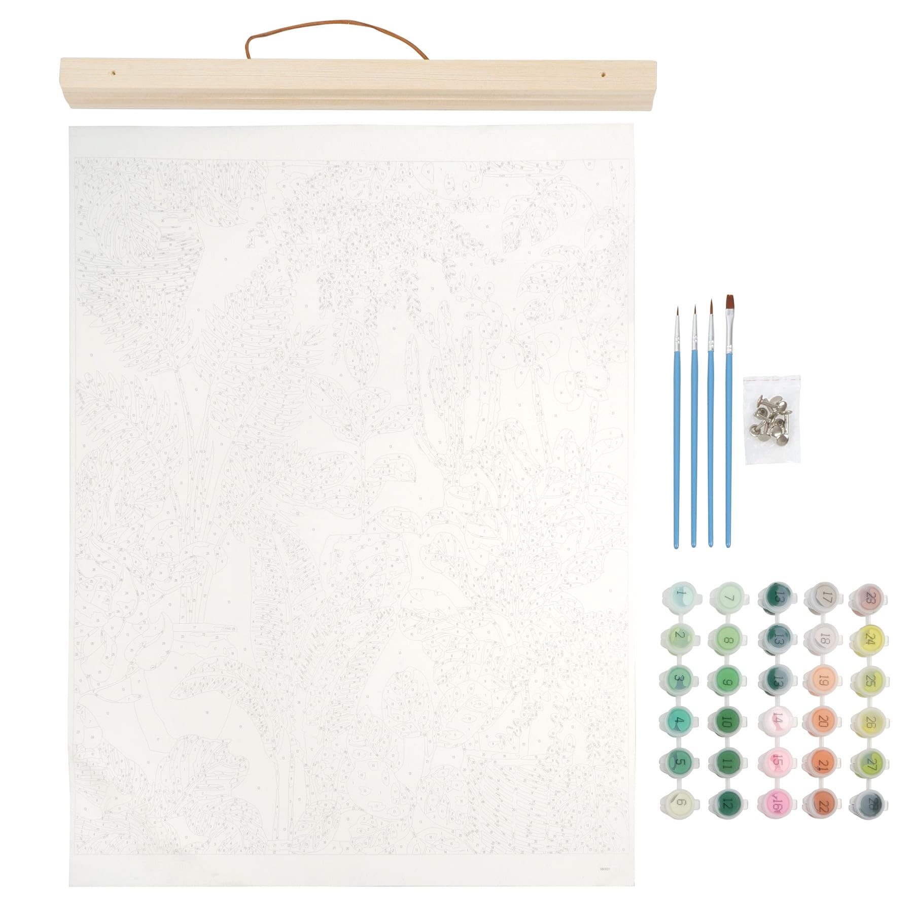 BOTANICAL RINKSページ Amazon.com: Botanical Greens Paint-by-Number Kit by Artist's Loft