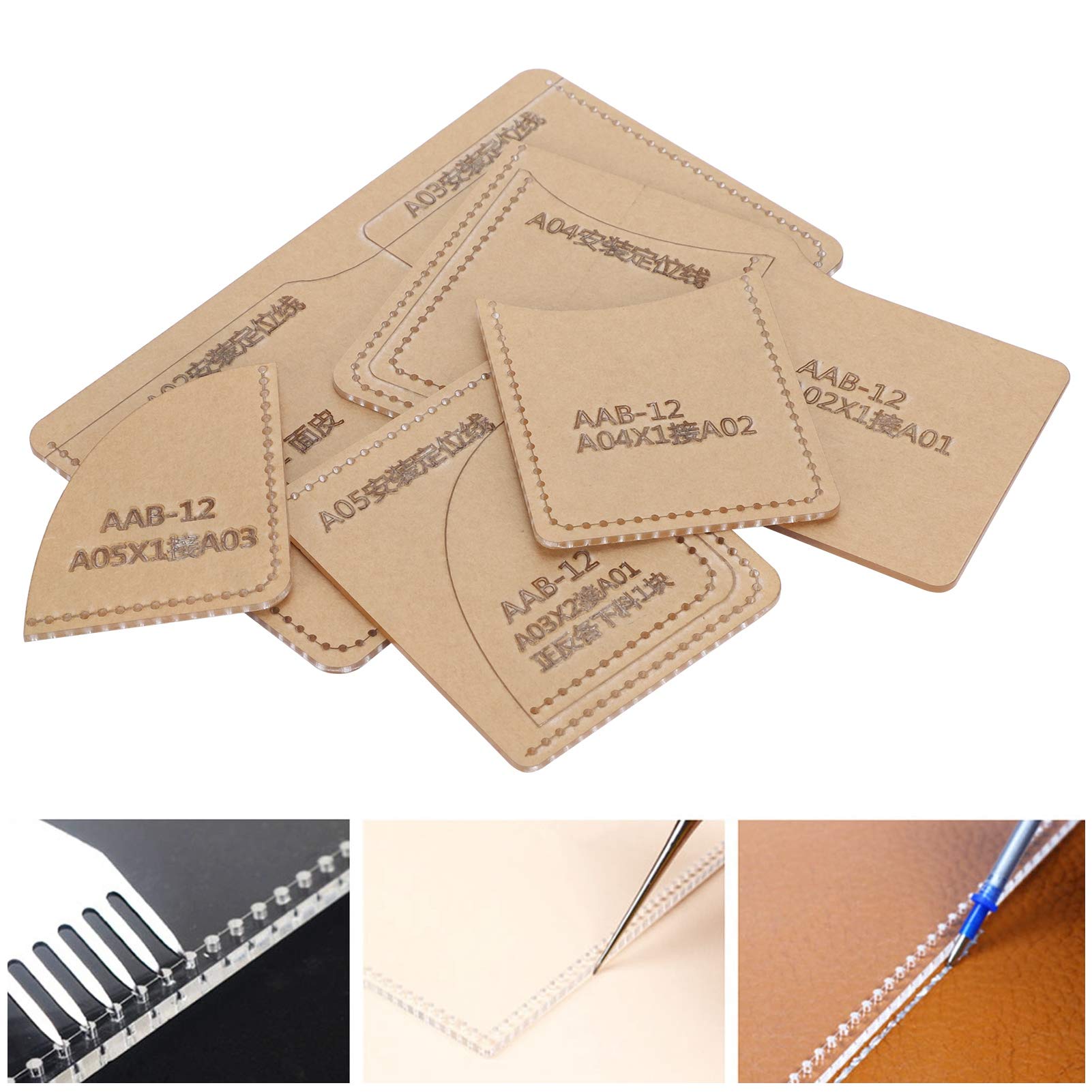 5-teiliges, Handgefertigtes Acryl-Vorlagen-Set für Kurze Geldbörsen, Leder-Handwerksmuster für Geldbörsen und Handtaschen