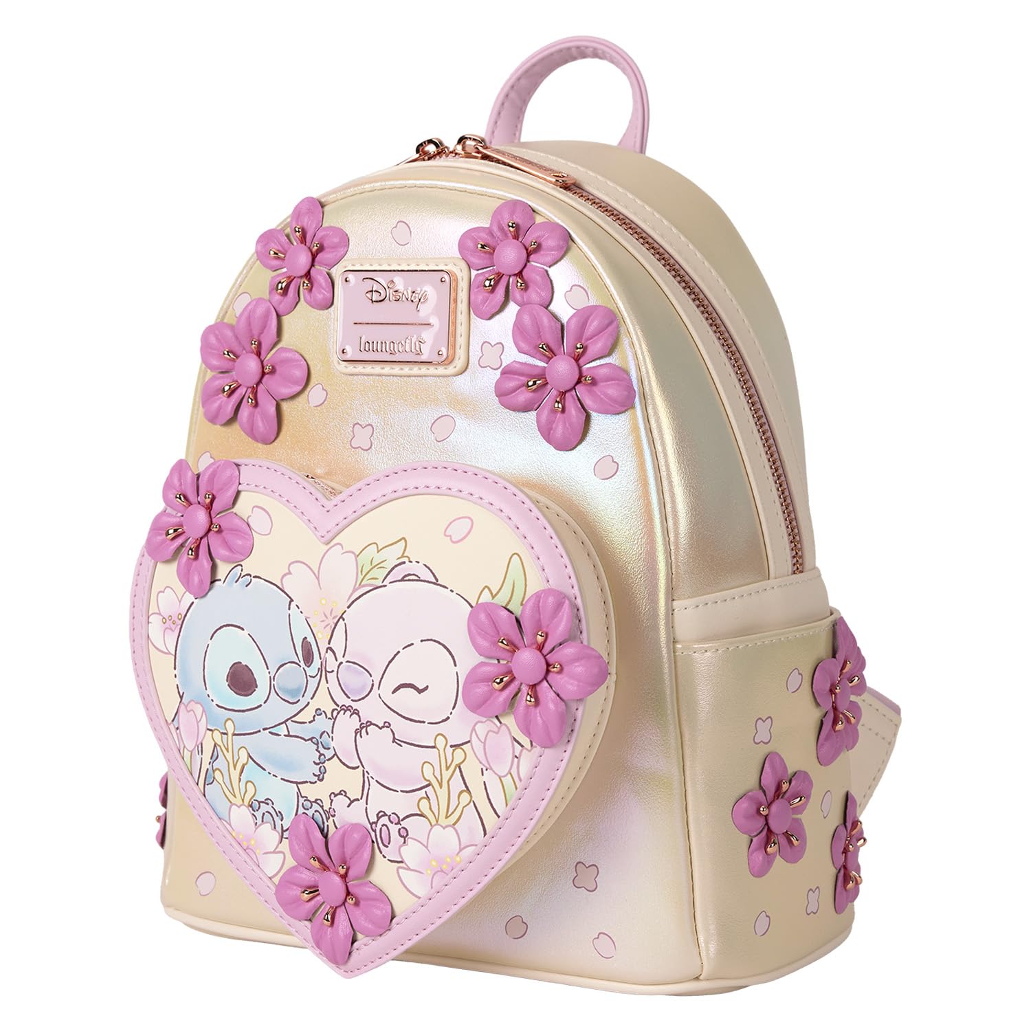 Loungefly Disney Stitch Bubble Tea Print Mini Backpack - Cream & Tan Amazon.com: Loungefly Disney Cute Stitch Cherry Blossom Mini  main image 3