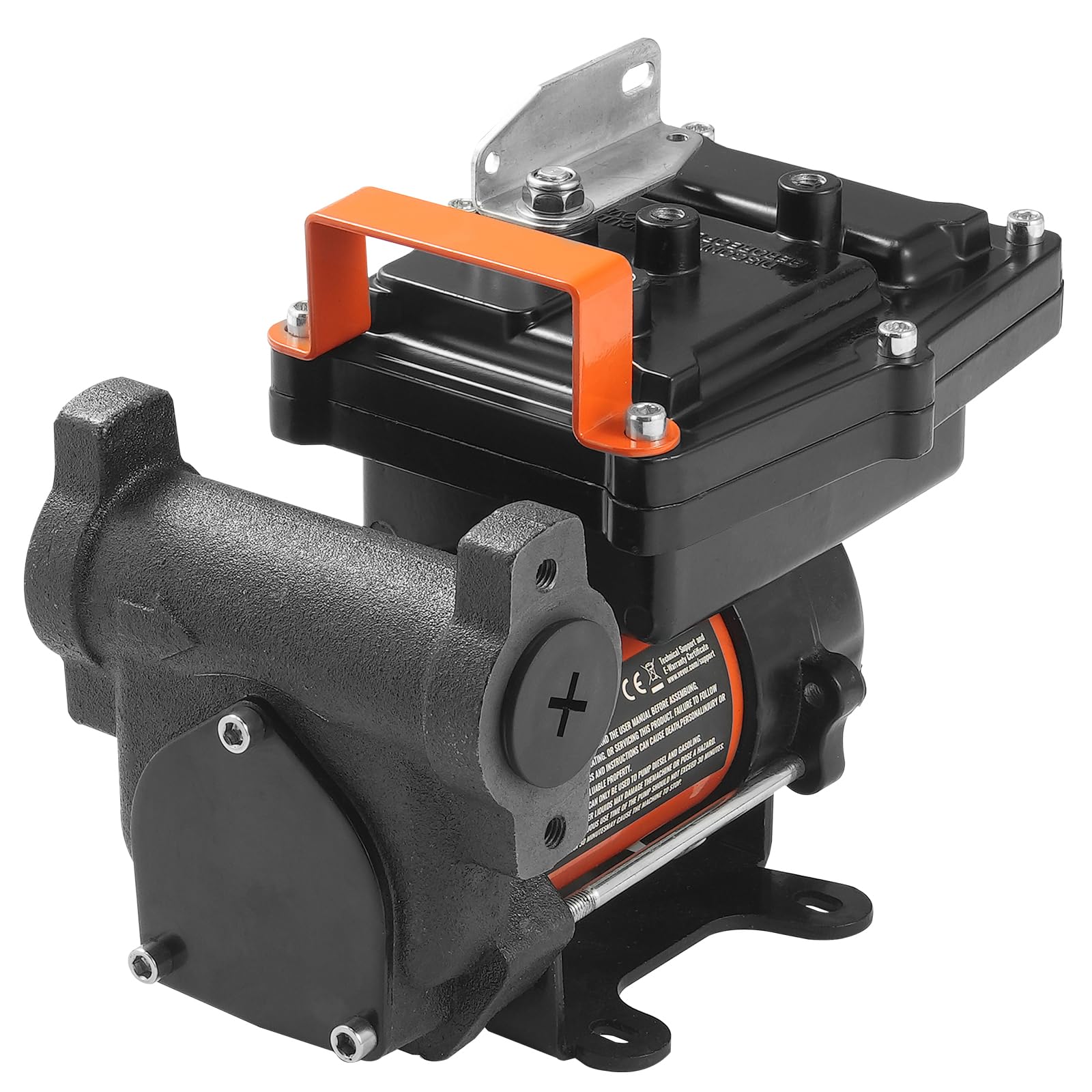 VEVOR Bomba Transferencia de Combustible 12V CC 15 GPM 1/4 HP Bomba de Transferencia de Diésel Eléctrica Portátil con Boquilla de Combustible Apagado Automático para Mezclas de Gasolina, Diésel