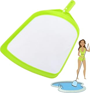 Pool Leaf Skimmer, Pool Leaf Cleaner Net & Heavy Duty Swimming Pool Shallow Rake Net,Fine Mesh Net, for Outdoor & Indoor Swimming Pools,Hot Tub, Fish Ponds and Spas(Green)