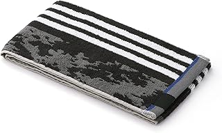adidas(アディダス) マーブルライン タオルマフラー ブラック 抗菌防臭 部活 ジム 綿100% Agフレッシュ加工 06-1345120 約15×110cm