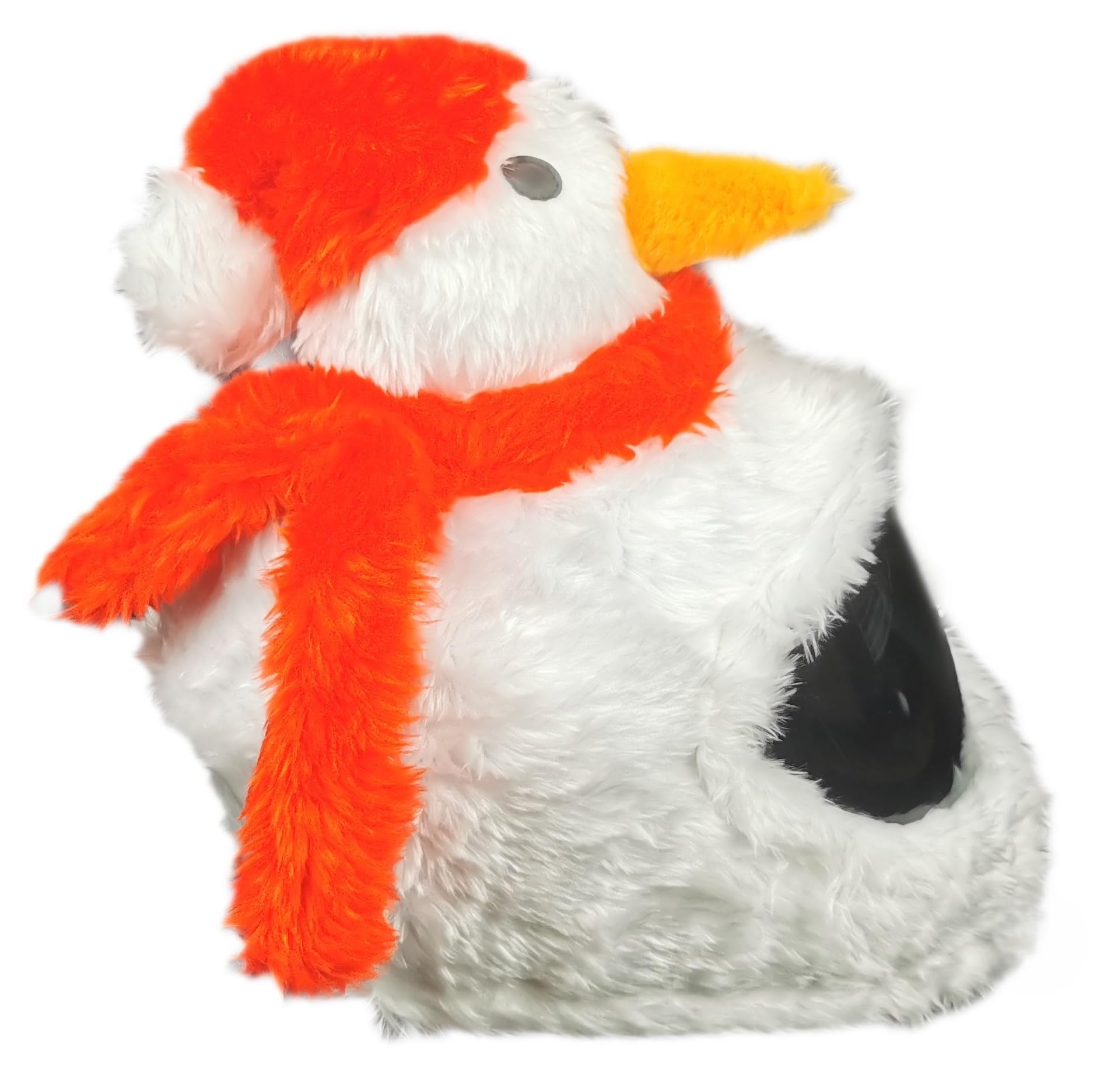 Housse Casque Moto Peluche - Couvre-Casque Intégral Amusant | Bonhomme de Neige avec oreilles - idée cadeau originale pour motards, convient aussi au ski, taille unique, homme et femme