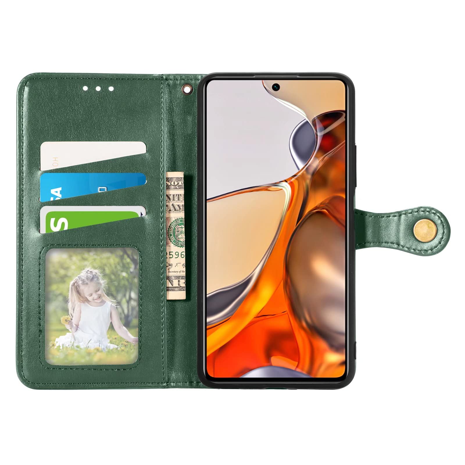 TINGYR Cover per Realme GT3, Flip Custodia Carte di Credito da Funzione Stand, Slot Anti-Slip Portafoglio Flip Protettivo Dell'ente Completo Slim Fit Cover-(Blu