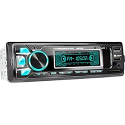 Radio Cafini Para Auto XOMAX XM-R265 Radio de Coche con Bluetooth I Carga del teléfono móvil a través del Segundo Puerto USB I Óptica de Carbono I RDS I 7 Colores Ajustables I USB, SD, AUX I 1 DIN