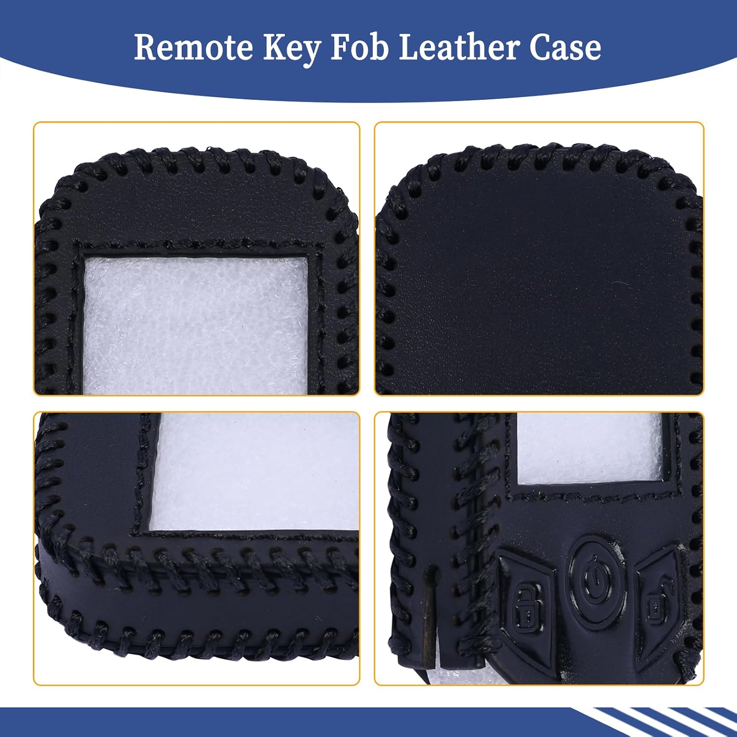 Remote Key Fob Leather Case Compatible with Compustar PRO T13 RFX-P2WT13-SF, with Screen Protector Remote Cover