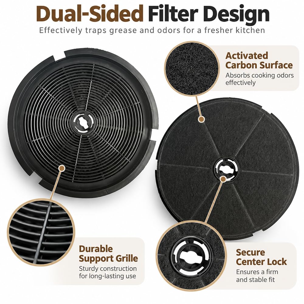 Filtro Carbón, para Whirlpool AKR 749 WH 48400000864 Campana Extractora