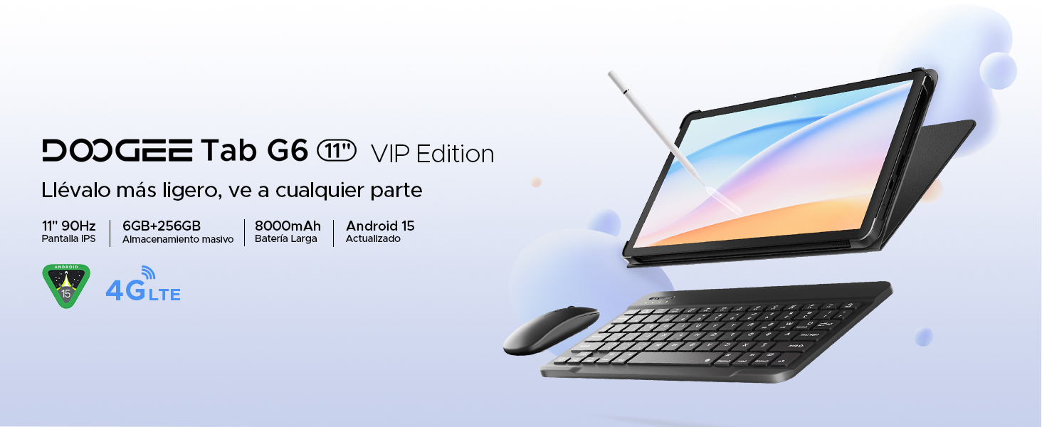 【最終価格】4G LTE タブレット DOOGEE G6 Android15 DOOGEE Tab G6 2025 Android 15 Tablet 11 Pulgadas, Tablet con