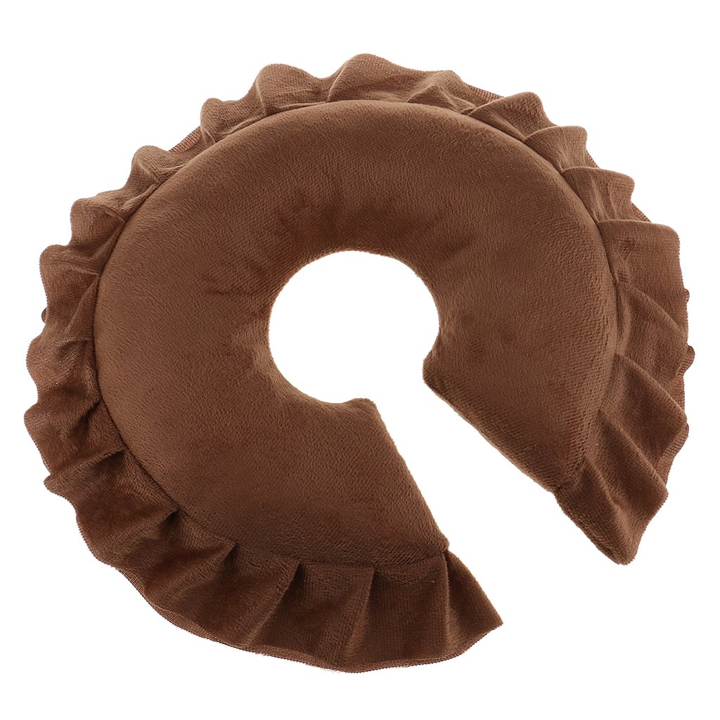 MagiDeal Soft Spa Massage Table Cradle Face Neck Head Rest Pillow Cushion Professional Salon Outdoor Travel U-Shape Cushion Coffee