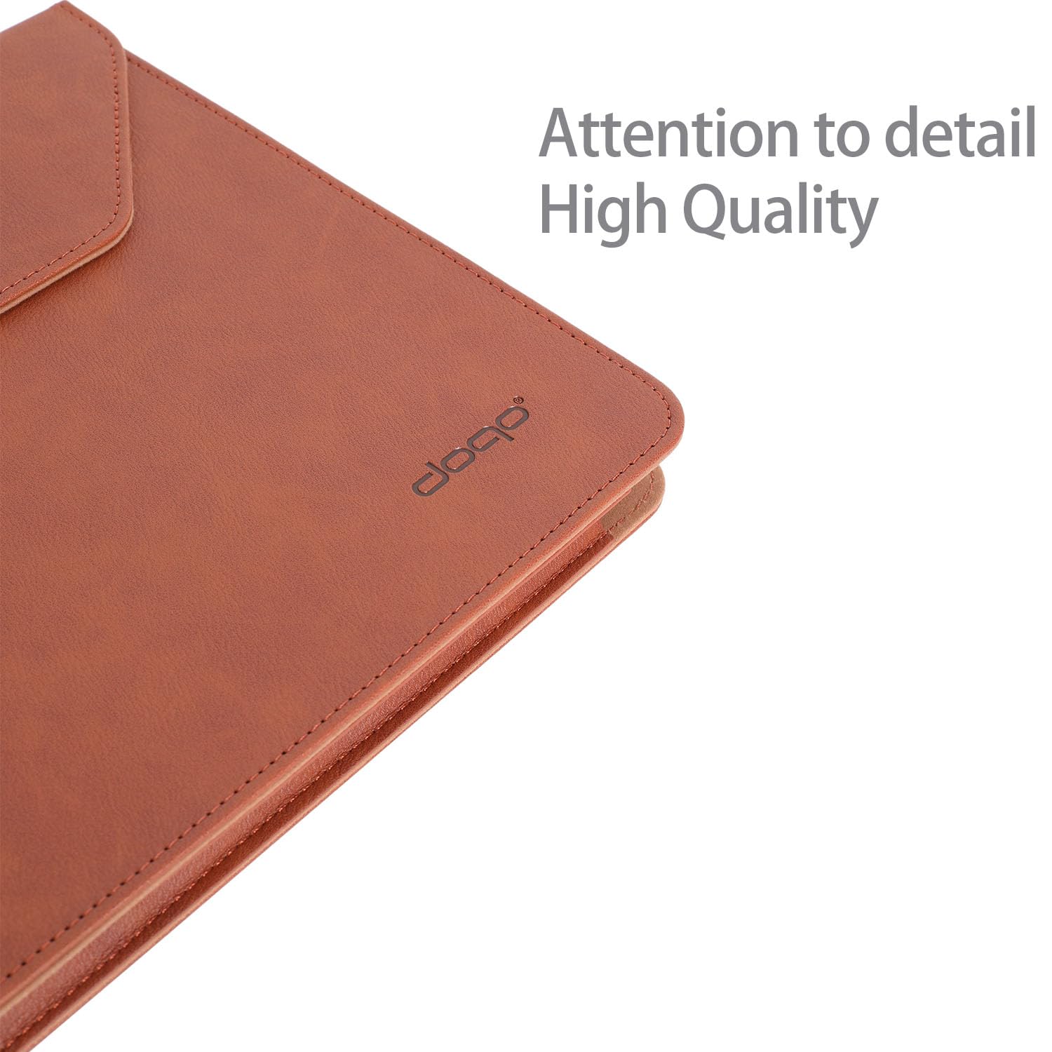 doqo Étui en cuir avec porte-crayon pour iPad Pro 10.9 - Fait main et issu du commerce équitable