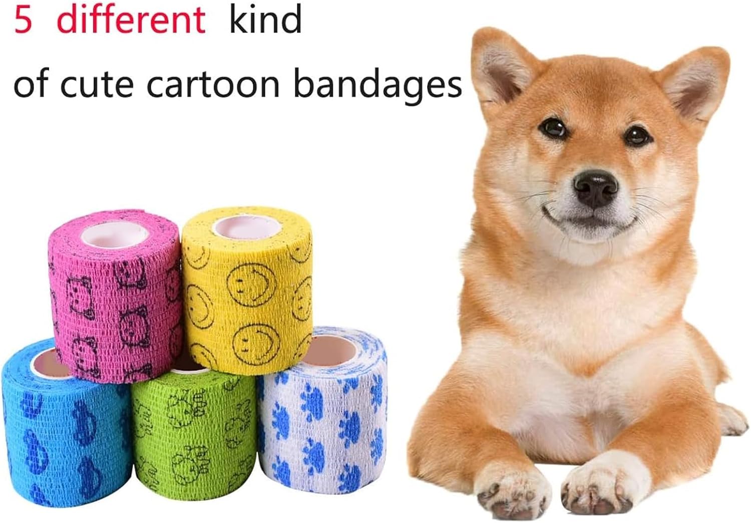 Bandage Wrap Vet Tape,Waterproof Self Adherent for The People Or The Pet(Cat, Dog, Horse and So One) Who was Injure Or Have Wounds