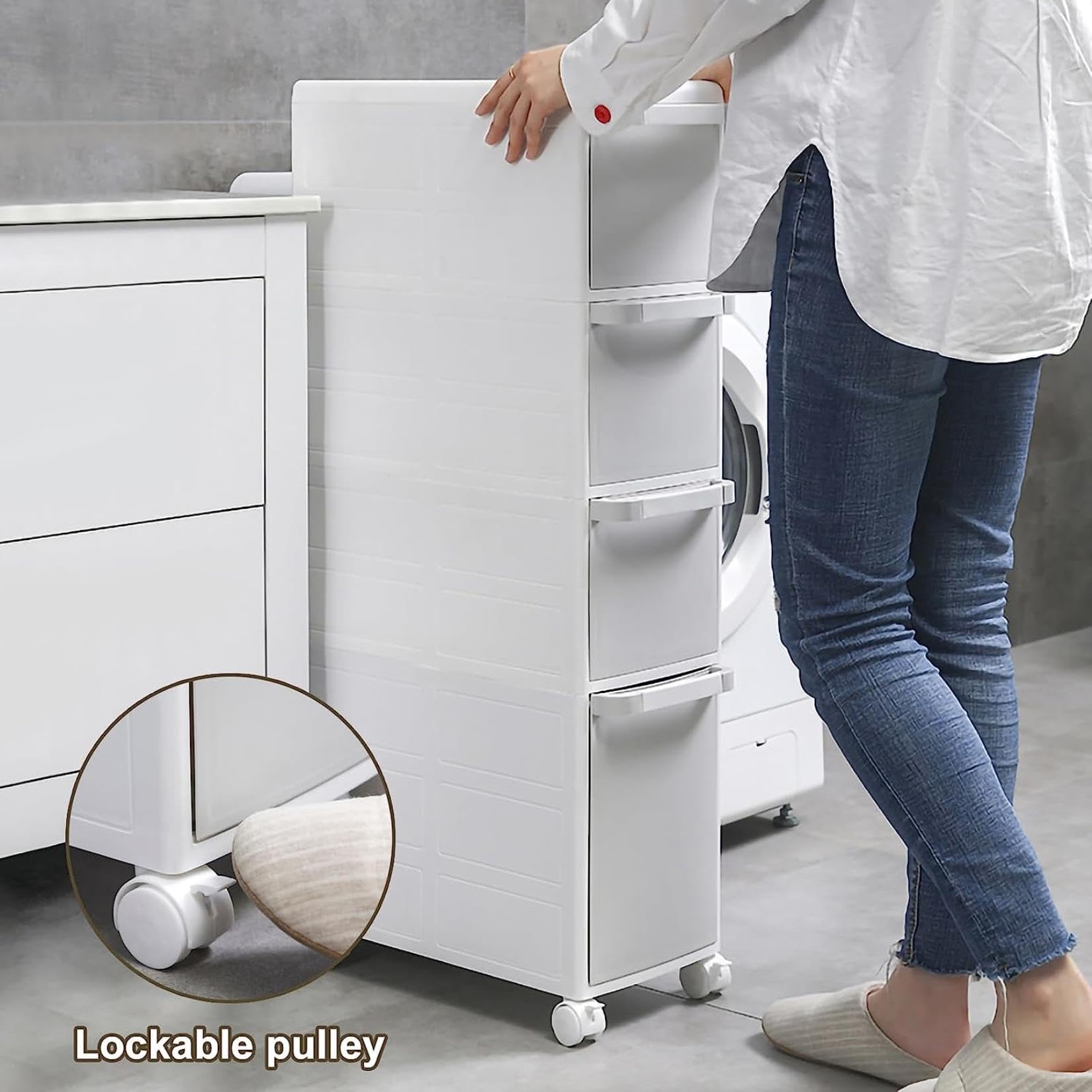 Armario con cajones apilables para juguetes, 2, 3 y 4 niveles, multifuncional, para baño, pequeño, Impermeable, con cajones transparentes, Gran capacidad, para cocina, do