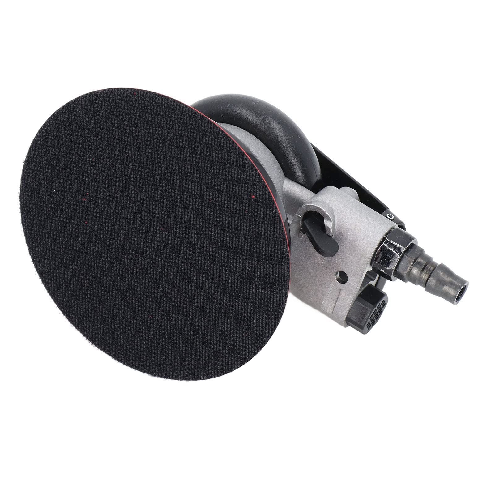 Respicefinem 5in Disc Air Polisher Set Pneumatic Palm Sander Sandpaper Grinding Machine With 10000RPM Speed 1/4in Inlet Size And 5in Grinding Disc Ideal For Fine Mirror Polishing