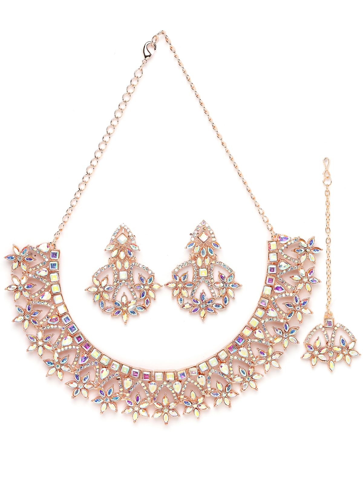 See full amazon price history chart for Sukkhi Glittering Rose Gold Plated Rainbow Stones Collar Bone Necklace Set With Earring And Maangtika | Jewellery Set For Women (NS104987) Sukkhi Glittering Rose Gold Plated Rainbow Stones Collar Bone Necklace Set With Earring And Maangtika | Jewellery Set For Women (NS104987) (B0CBBCRNRS) Amazon Price History, Amazon Price Tracker