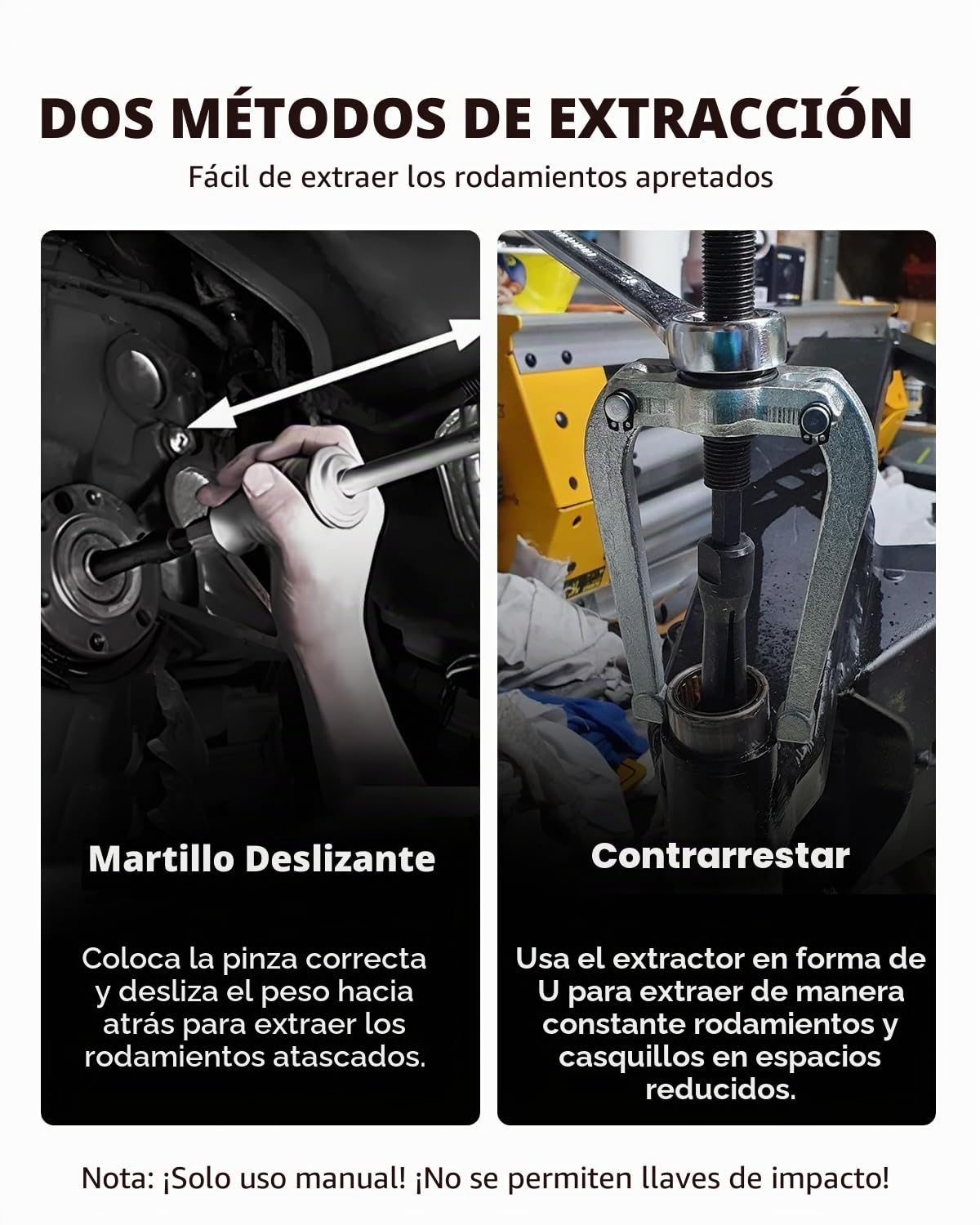 DAYUAN Juego de extractores de rodamientos de Pinza de Agujero Ciego, 16 Piezas de rodamiento Interior y Extractor de Sellos, Martillo Deslizante, Herramienta de extracción de rodamientos piloto