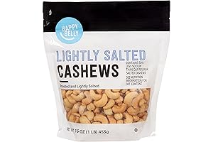 Amazon Brand - Happy Belly Roasted & Lightly Salted Cashews, 16 Ounce