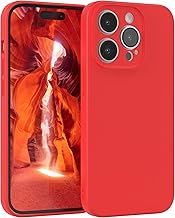 EAZY CASE - Silikonhülle für iPhone 14 Pro Hülle Silikon Case Rot weich stoßfeste Handyhülle Schutzhülle mit Kameraschutz Dünn Premium Schutz Cover TPU Phone Bumper in Mattrot