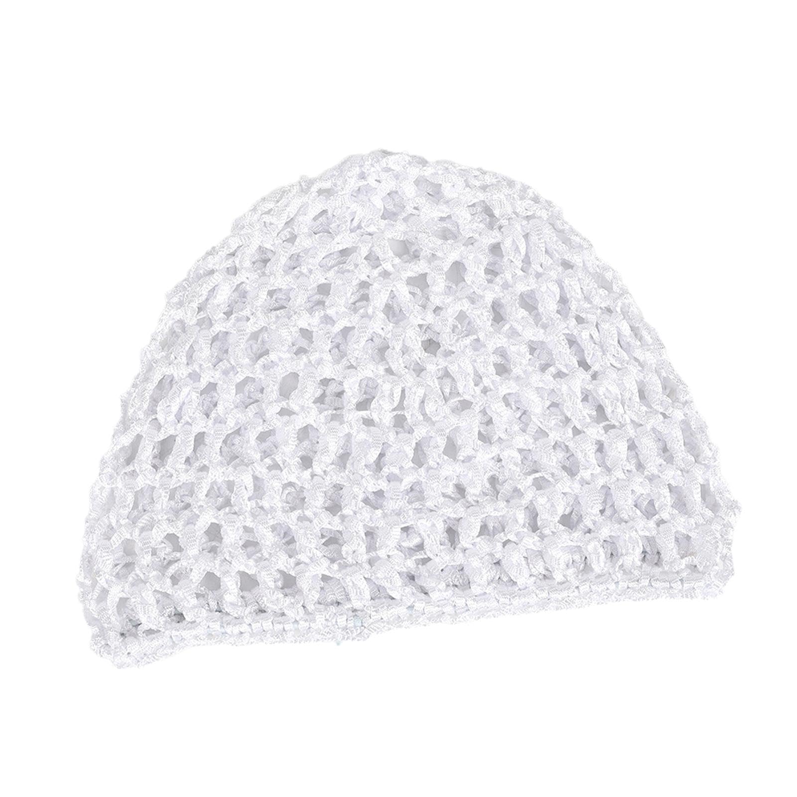 Mesh Crochet Hair Net Snood Elastic Soft for Women Breathable Crochet Beanie White| Streetwear | Aesthetic | Casual-image-4