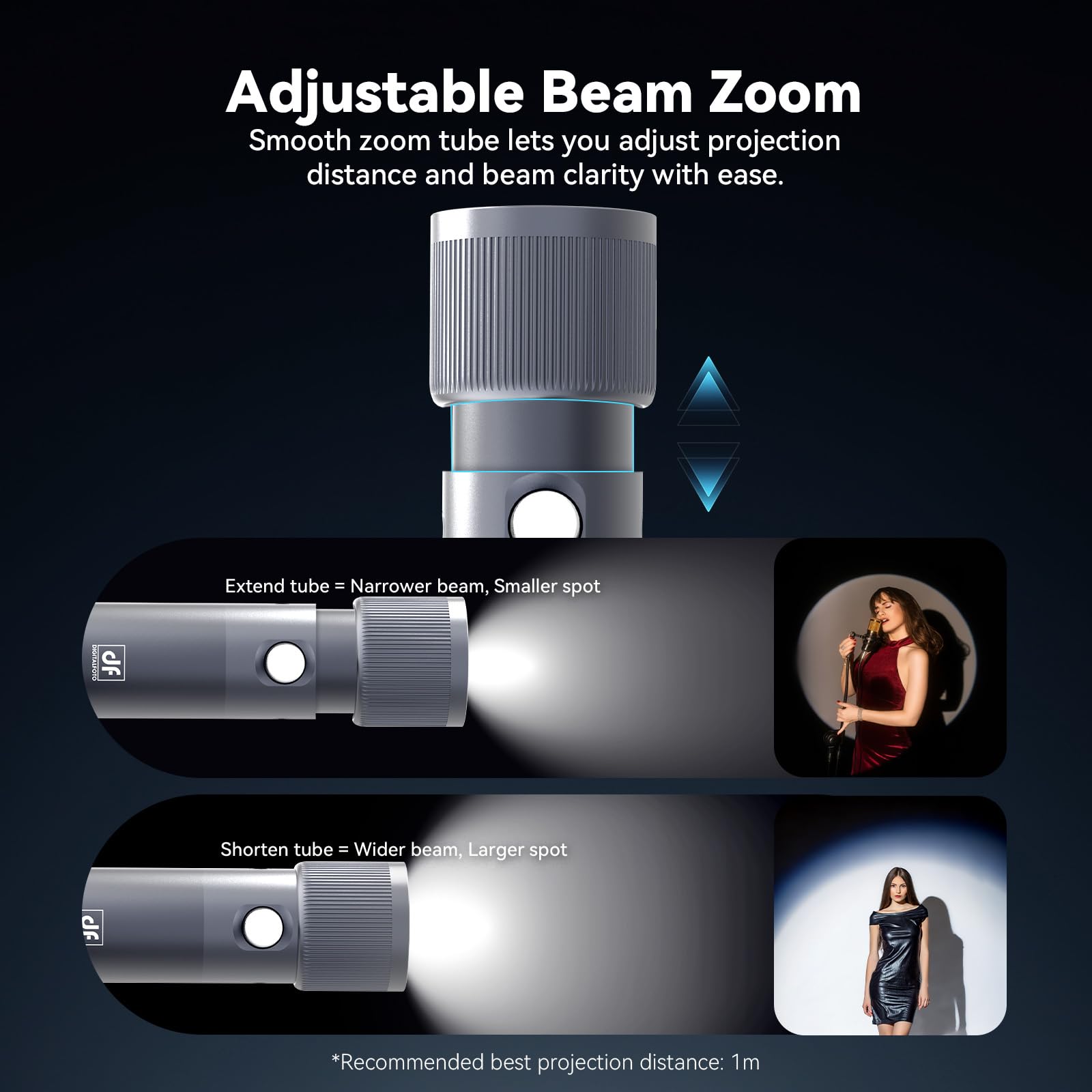 RGB-LED-Fotografie-Taschenlampe, 7500 mAh, Aluminiumlegierung, gemusterter Umgebungsstrahler, tragbarer optischer Snoot-Licht mit 4 Farbfiltern mit 20 Gobos für Vlog/SNS
