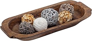 Mie Creations 16'' Large Wooden Dough Bowl for Decor, Huge Decorative Ce...