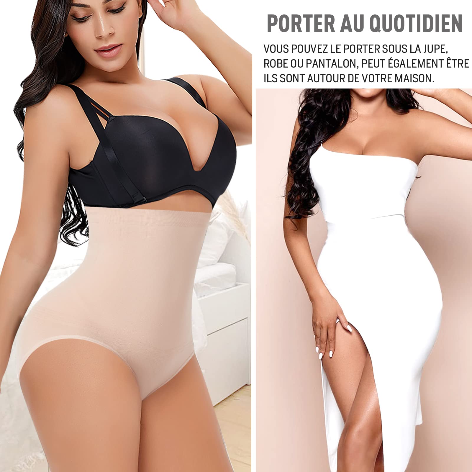 YARRCO Culotte Gainante Femme Ventre Plat Invisible Culottes Sculptantes Femme Taille Haute Gaine Amincissante Minceur Panty Gainant sans Couture Shapewear Slip