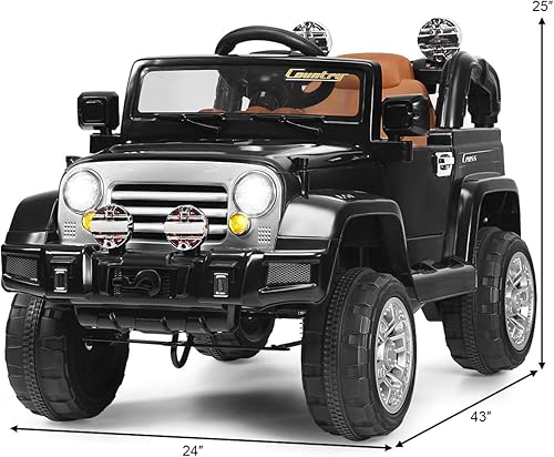 Miniatura 9 de Costzon Coche de paseo con batería de 12 V con 2 motores control remoto parental puertas abiertas luces MP3 música bocina suspensión de resorte