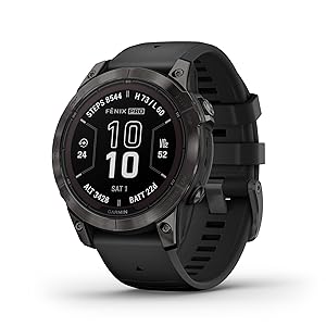 Garmin fnix 7 Pro Sapphire Solar, Multisport GPS Smartwatch, Built-in Flashlight, Solar Charging Capability, Black