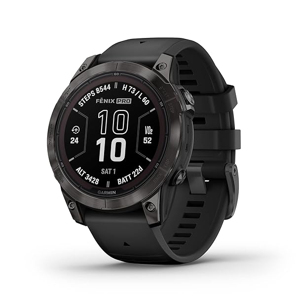 Garmin fnix 7 Pro Sapphire Solar, Multisport GPS Smartwatch, Built-in Flashlight, Solar Charging Capability, Black