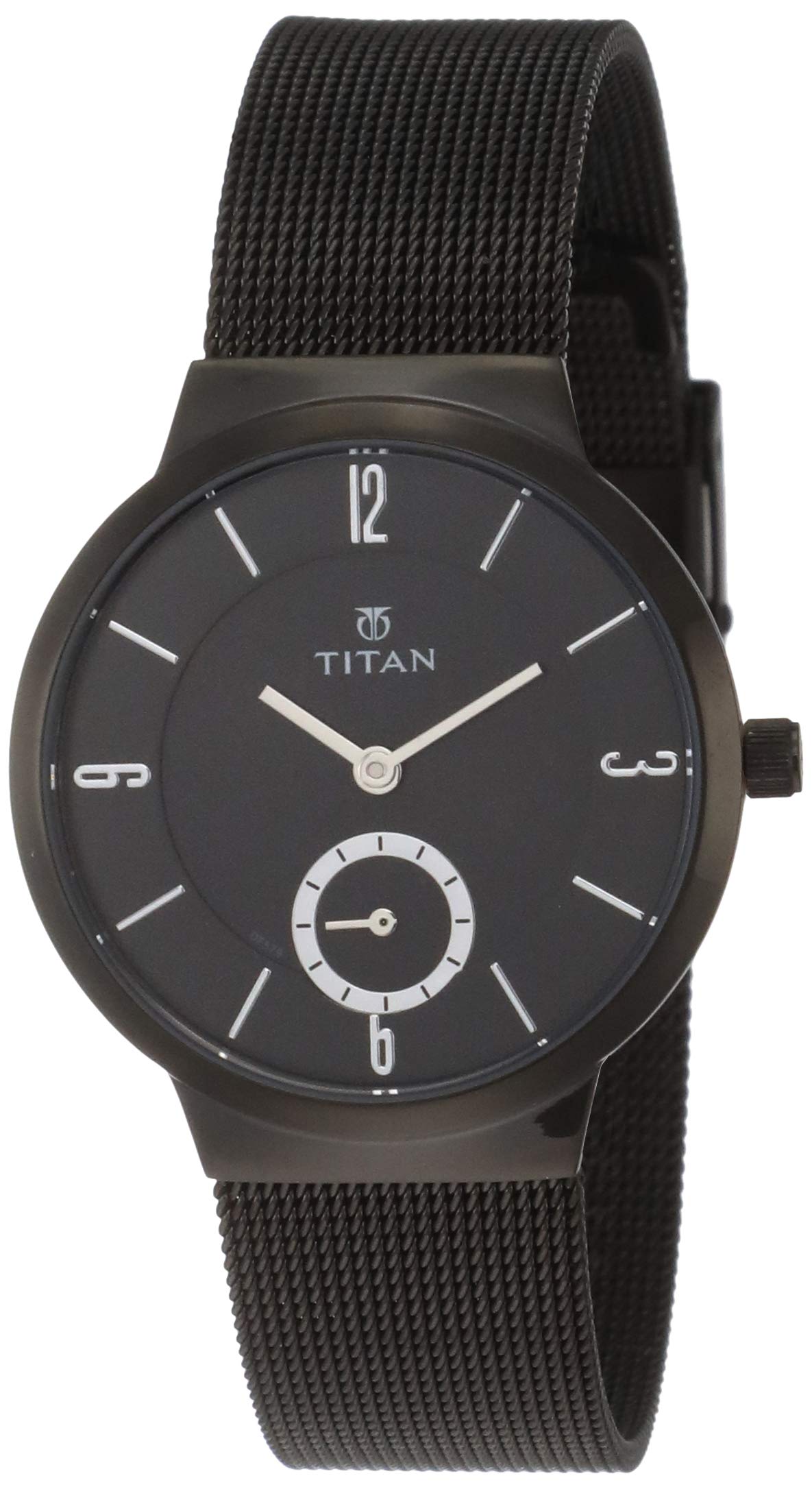 Titan Quartz Analog Black Dial Stainless Steel Strap Watch for Women-NS95033NM01 (B01AHKY8GE) Amazon Price History, Amazon Price Tracker