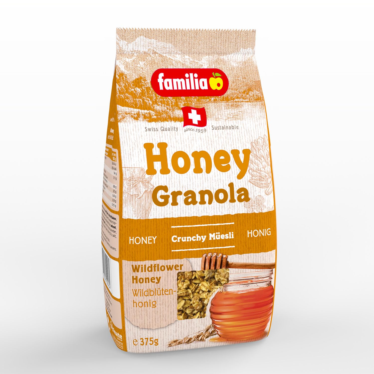 Familia Wildflower Honey Granola, Crunchy Muesli Rich in Fiber - 375 g
