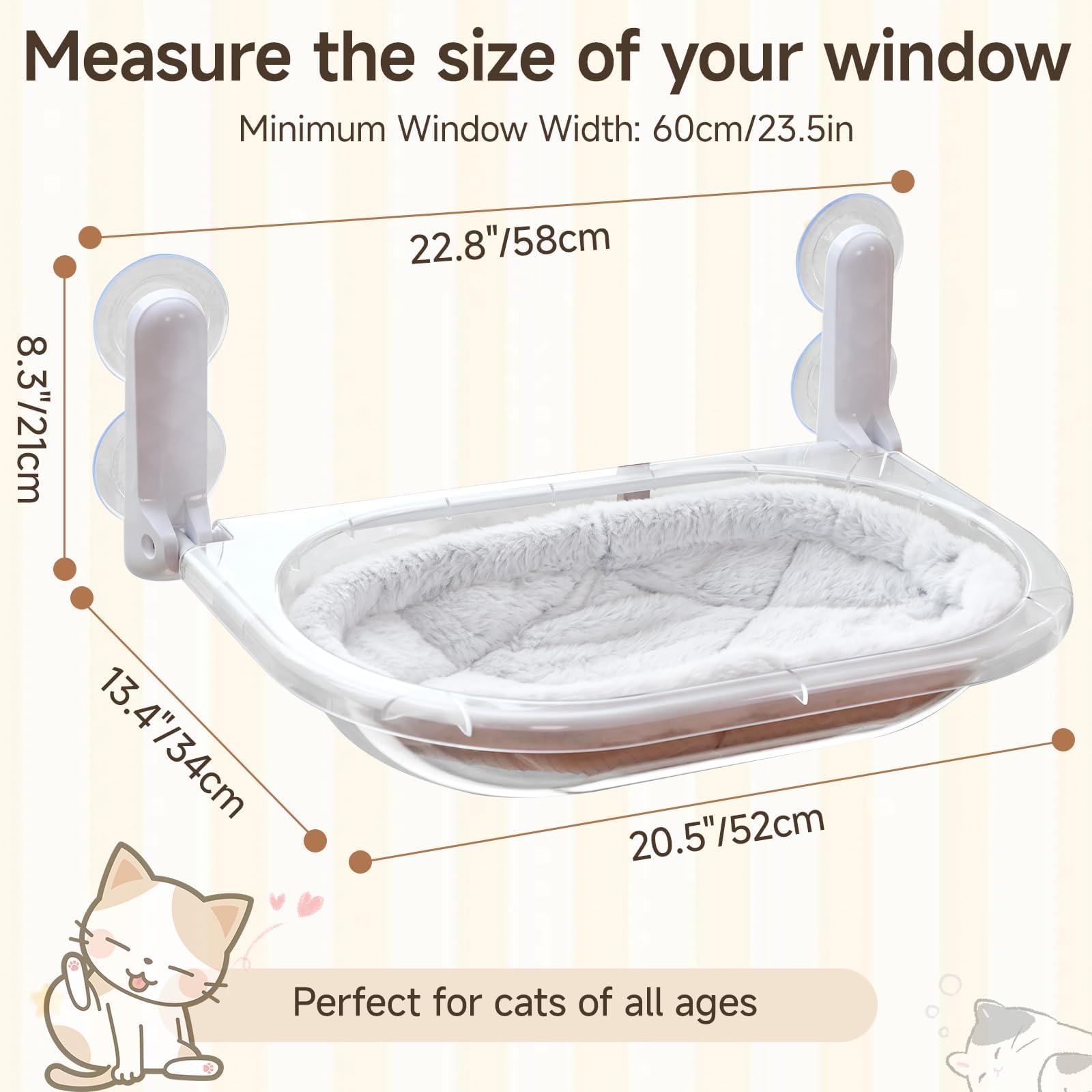 EDAGNY Perchoir Chat Transparent, Hamac-Lit Capsule Spatiale Solarium 10kg
