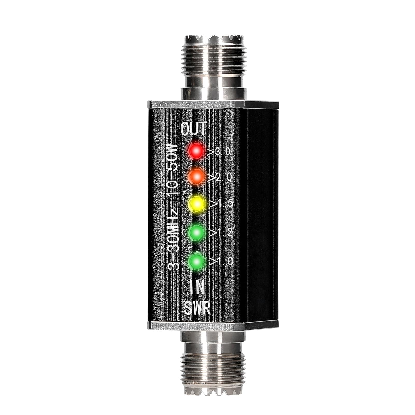 Indicatore LED SWR Meter 3-30MHz Frequenza onde corte onde stazionarie indicatore con 5 LED M interfaccia femmina