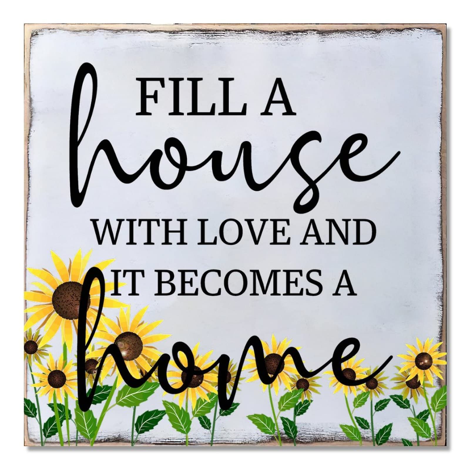 Plaque en bois tournesol déco maison rustique et chaleureuse 40cm