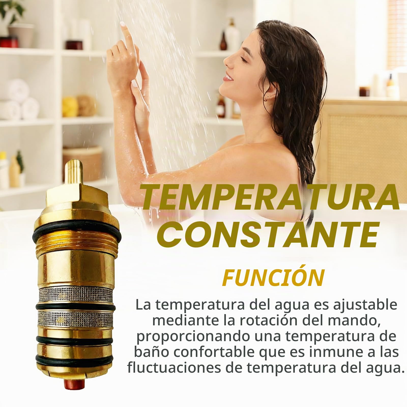 Cartucho Termostático 94282000 Para Hansgrohe, Regulador De Temperatura Para Grifo Termostático De Ducha, Núcleo De Válvula De Latón, Repuesto Compatible Con Determinados Termostatos