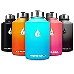 HYDRO CELL Stainless Steel Insulated Water Bottle with Straw - For Cold & Hot Drinks - Metal Vacuum Flask with Screw Cap and Modern Leakproof Sport Thermos for Adults (Teal/Blue 64oz)