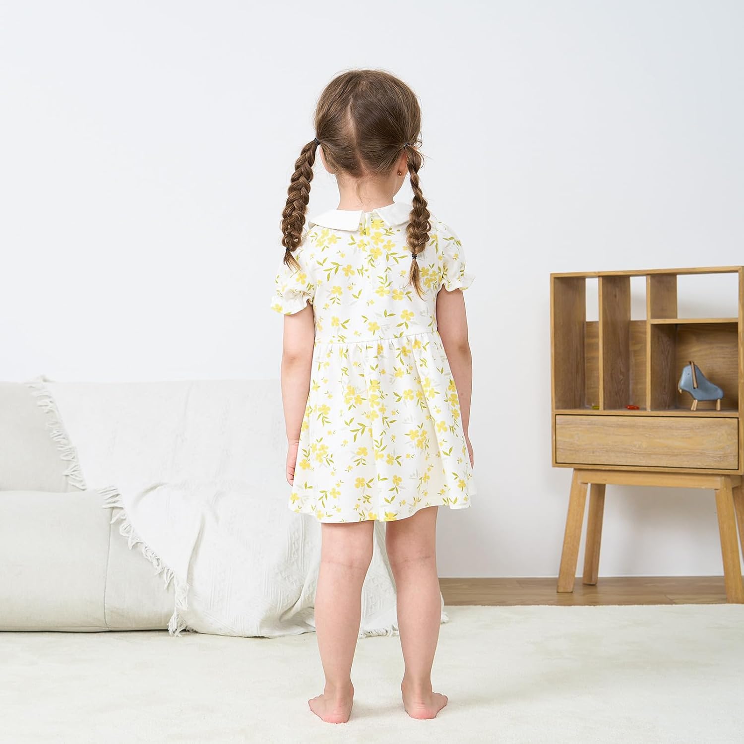 pureborn Baby Toddler Girl Dress Short and Long Sleeve Cotton Playwear Dresses 0-6T - Image 3