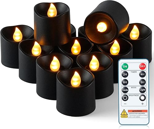 Miniatura 7 de Homemory Paquete de 24 Velas Sin Llama de Más de 400 Horas con Control Remoto, Velas Votivas LED con Temporizador de 2/4/6/8H, Luces de Té que