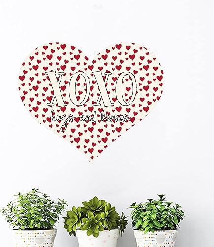 Miniatura 10 de Calcomanía de pared de San Valentín XOXO Hug & Kiss para decoración de búfalo a cuadros de leopardo XOXO calcomanías de pared para decoración 14 de