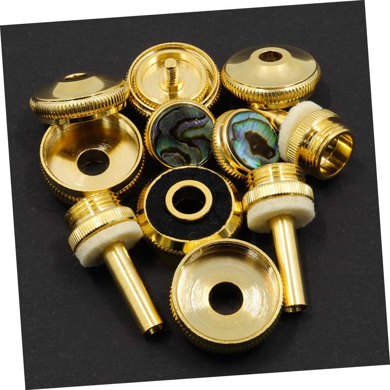 POPETPOP Kit de Botones de Pistón Dorados para Trompeta, Accesorio de Instrumento Musical de Metal Que Mejora la Precisión y Asegura Respuesta Exacta para Trompetistas
