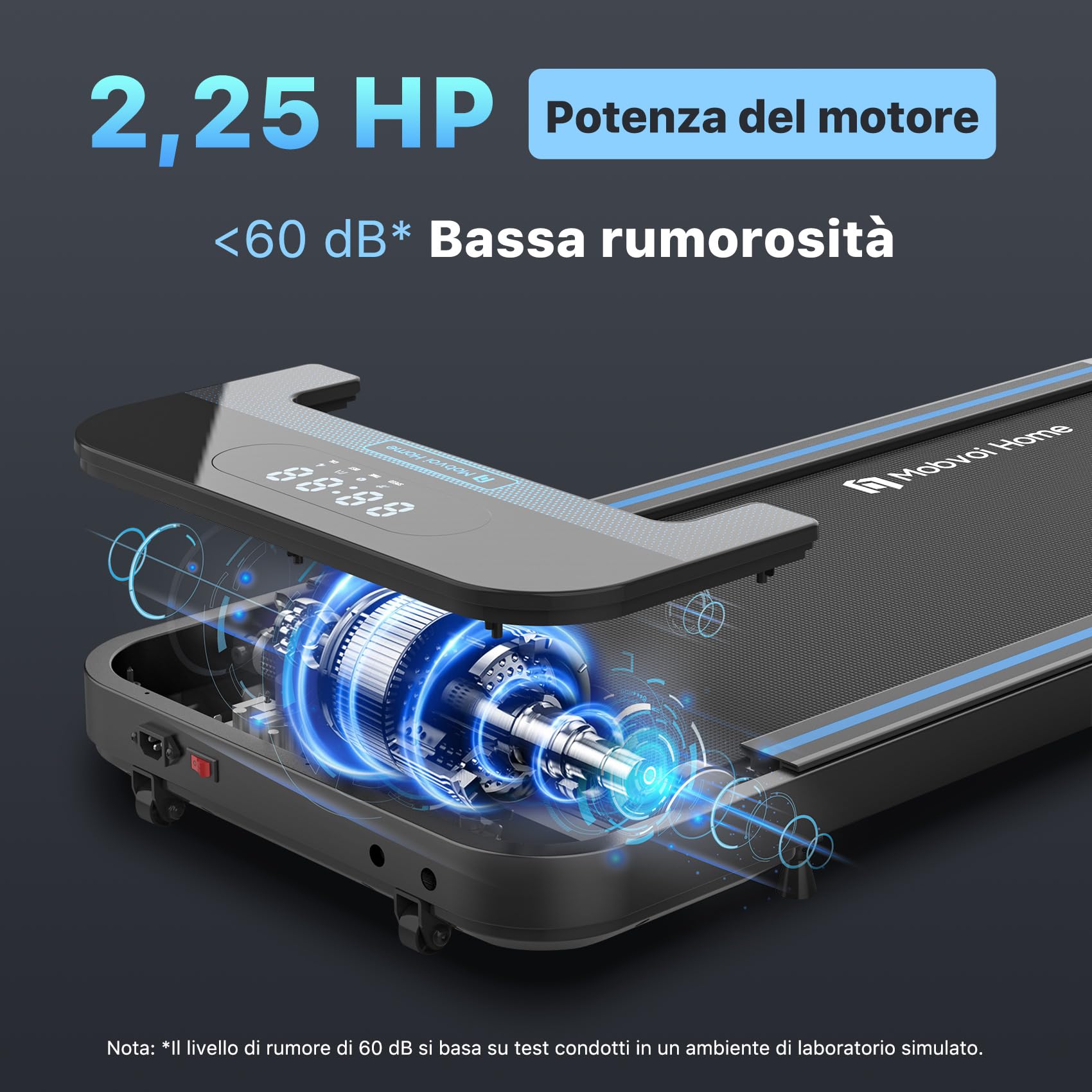 Mobvoi Tapis Roulant Elettrico Salvaspazio 1-6 km/h Sotto la Scrivania Compatto 2 in 1 Walking Pad per l'ufficio di casa 2,25 HP Jogging Machine Altoparlante Telecomando 120 kg Facile da Riporre