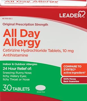 LEADER All Day Allergy, 10 mg, 30 Tablets Pack of 1