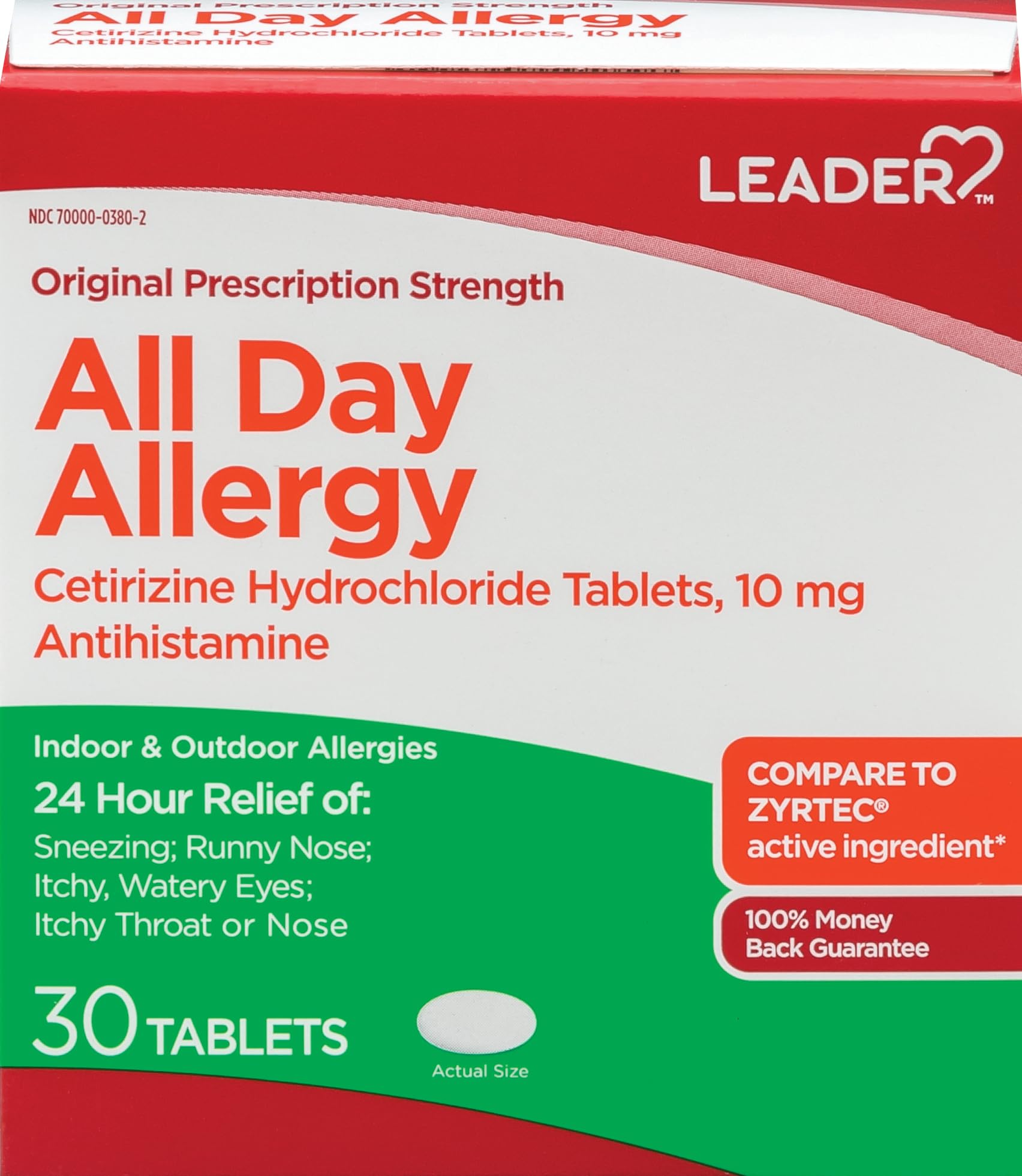 LEADER All Day Allergy, 10 mg, 30 Tablets (Pack of 1)