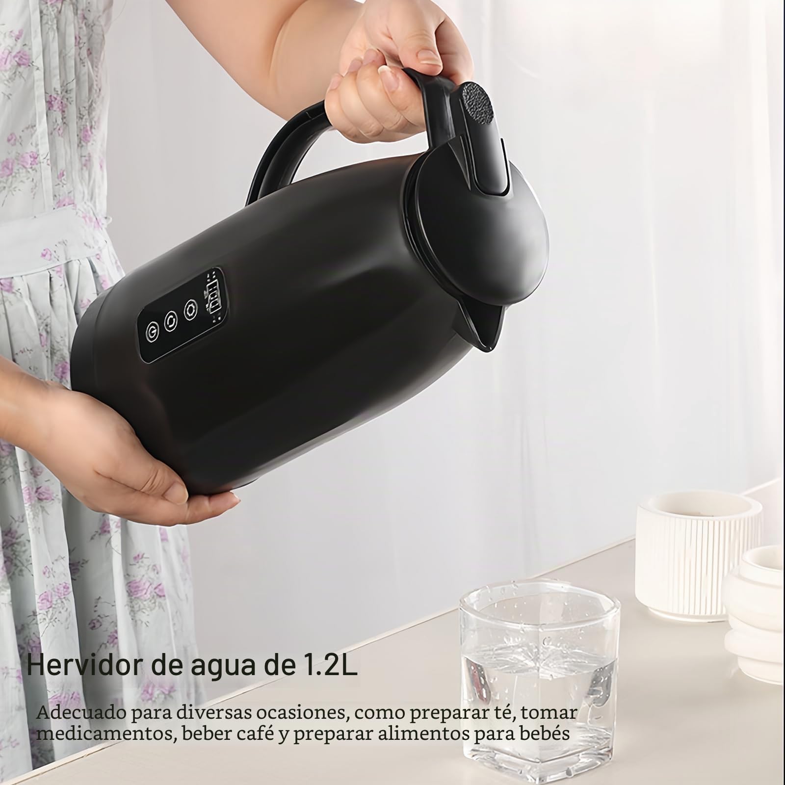 Hervidor eléctrico de acero inoxidable de 12 V-24 V 1,2 L con enchufe para encendedor de cigarrillos de 24 V, calentador de agua portátil para café, té, viajes, camping, camión