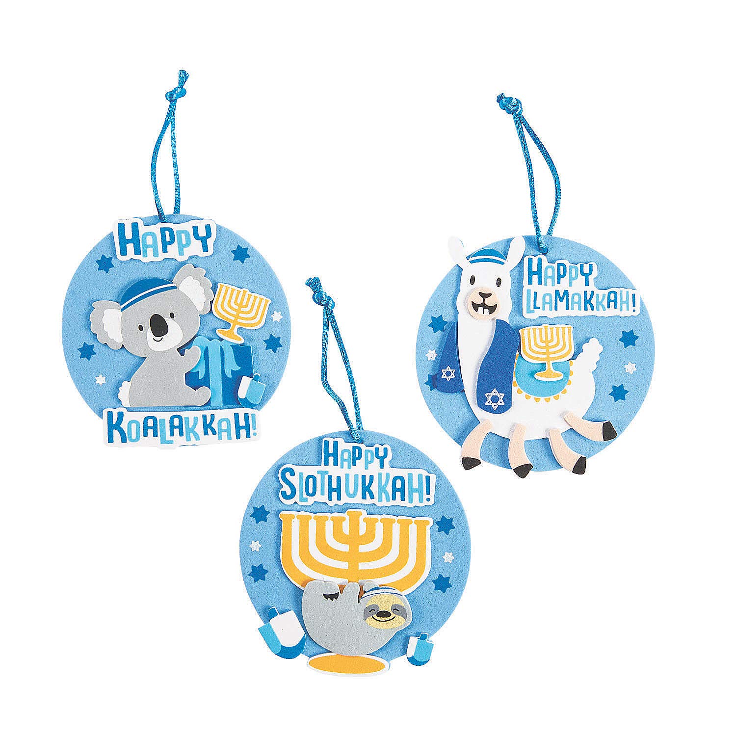 Hanukkah Animals Ornament Craft Kit - Makes 12 - Crafts for Kids and Fun Home Activities